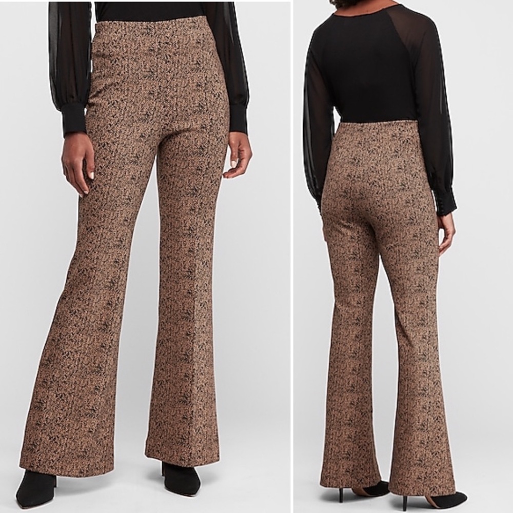 Express Super High Waisted Jacquard Stretch Pants